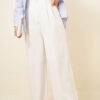 Double Pleated Wide Leg Trousers White