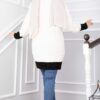 Two-Tone Knitted Hair-Pattern Cardigan Ecru - immagine 4