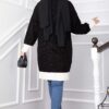 Two-Tone Knitted Hair-Pattern Cardigan Black - immagine 4