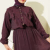 Double V Ruffled Skirt Set Plum - Imagen 2