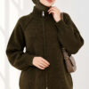 Reversible Zip-up Knit Cardigan Khaki