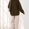 ⁦Reversible Zip-up Knit Cardigan Khaki⁩ - الصورة ⁦4⁩