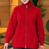 Reversible Zip-up Knit Cardigan Red