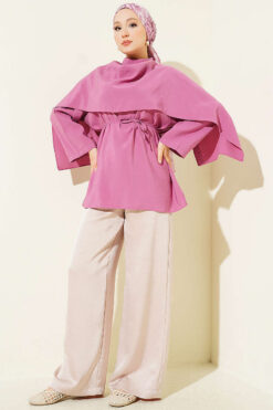 Alternative view of Removable Shawl Detail Modal Tunic Orchid