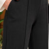 French terry Spanish-style wide-leg pants with cuffed hem Black – Bild 4