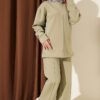 Buttoned Scuba Two-Piece Set Hazel