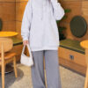 Buttoned Three-Thread Knit Tunic Grey - Imagen 2