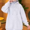 Buttoned Three-Thread Knit Tunic Grey - Imagen 3
