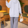 Buttoned Three-Thread Knit Tunic Grey - Imagen 4