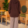 Buttoned Three-Thread Knit Tunic Brown – Bild 4