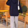 ⁦Buttoned Three-Thread Knit Tunic Navy Blue⁩ - الصورة ⁦4⁩