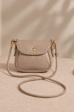 Alternative view of Mini Shoulder Bag with Snap Fasteners Beige
