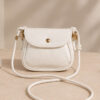 Mini Shoulder Bag with Snap Fasteners White - الصورة 2