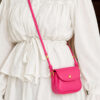 Mini Shoulder Bag with Snap Fasteners Fuchsia