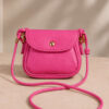 Mini Shoulder Bag with Snap Fasteners Fuchsia - immagine 2