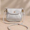 Mini Shoulder Bag with Snap Fasteners Silver - Imagen 2