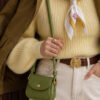 Mini Shoulder Bag with Snap Fasteners Khaki