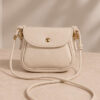 Mini Shoulder Bag with Snap Fasteners Cream - Imagen 2