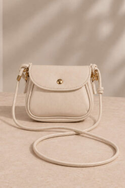 Alternative view of Mini Shoulder Bag with Snap Fasteners Cream