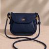 Mini Shoulder Bag with Snap Fasteners Navy Blue - immagine 2