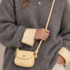 Mini Shoulder Bag with Snap Fasteners Yellow