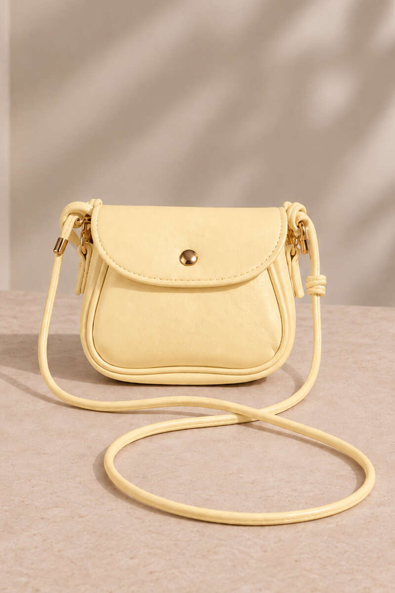 Mini Shoulder Bag with Snap Fasteners Yellow - immagine 2