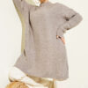 Striped Diamond Pattern Knit Tunic Bronze - Image 2
