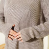 Striped Diamond Pattern Knit Tunic Bronze - Image 4