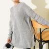 Striped Diamond Pattern Knit Tunic Grey