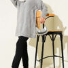 Striped Diamond Pattern Knit Tunic Grey - الصورة 2