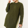 Striped Diamond Pattern Knit Tunic Khaki - Imagen 2
