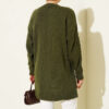Striped Diamond Pattern Knit Tunic Khaki - Imagen 3
