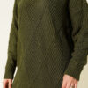 Striped Diamond Pattern Knit Tunic Khaki - Imagen 4