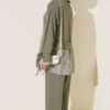 Striped Trim French Terry Two-Piece Set Khaki - Imagen 3