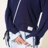 Striped Trim French Terry Two-Piece Set Navy Blue - Imagen 4