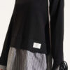 Striped Trim French Terry Two-Piece Set Black - immagine 4
