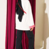 Striped French terry drawstring tunic Ecru - الصورة 3
