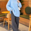 Ribbed Embossed Knit Tunic Baby Blue - Imagen 2