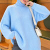 Ribbed Embossed Knit Tunic Baby Blue - Imagen 4