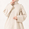 Ribbed Embossed Knit Tunic Beige - الصورة 2