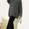 Ribbed Embossed Knit Tunic Smoke – Bild 2