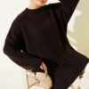 Ribbed Embossed Knit Tunic Brown
