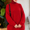 Ribbed Embossed Knit Tunic Red - Imagen 3