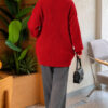Ribbed Embossed Knit Tunic Red - Imagen 4