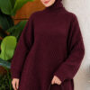 Ribbed Embossed Knit Tunic Plum