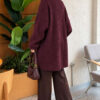 Ribbed Embossed Knit Tunic Plum - Imagen 4
