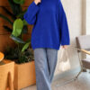 Ribbed Embossed Knit Tunic Saxon Blue - Imagen 2