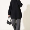 Ribbed Embossed Knit Tunic Black - Image 3