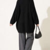 Ribbed Embossed Knit Tunic Black - Image 4