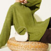 Ribbed Embossed Knit Tunic Green